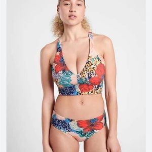 Athleta two piece swimsuit in bora bora multi pattern.